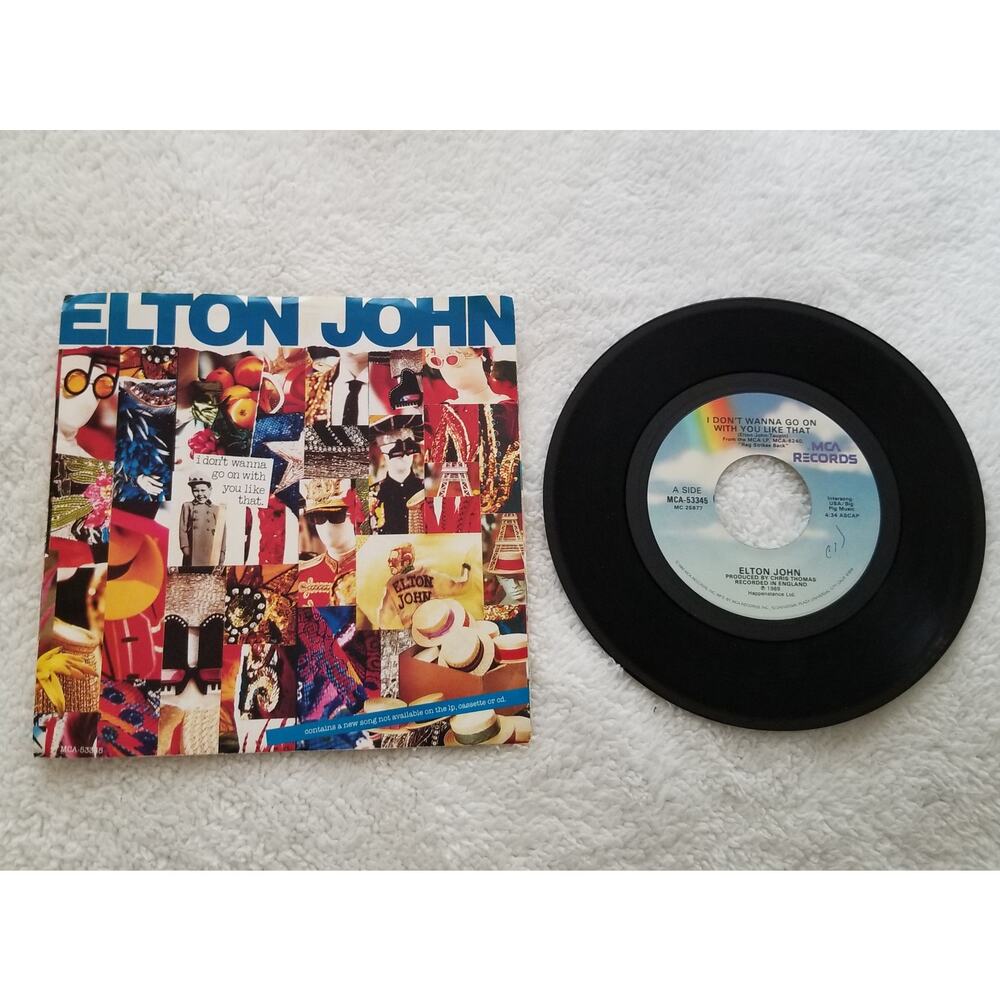Elton John vintage 80s 45 vinyl record with picture pic sleeve